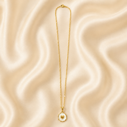 Gold Heart Medallion Necklace