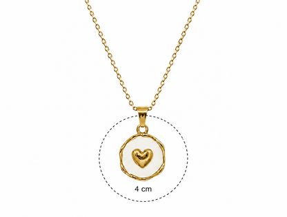 Gold Heart Medallion Necklace