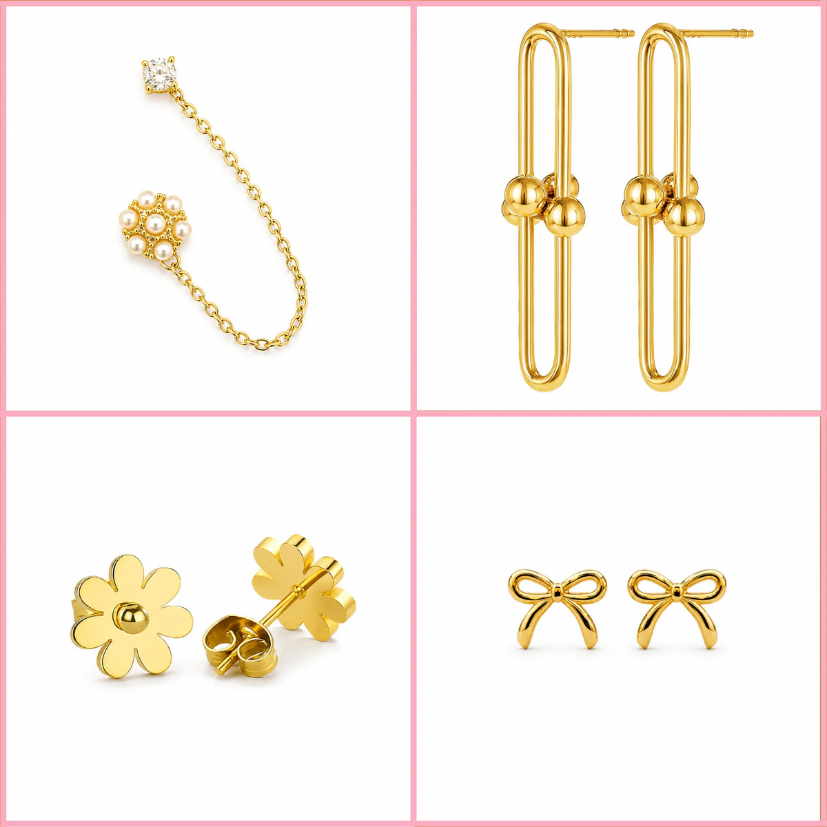The Earring Stack Bundle 4-piece gold earrings gift set under Rs. 3,000