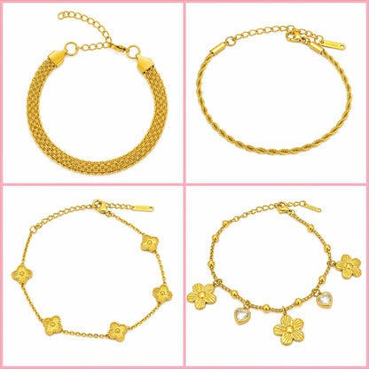 The Bracelet Stack Bundle 4-piece gold bracelet gift set for Rs. 2,739